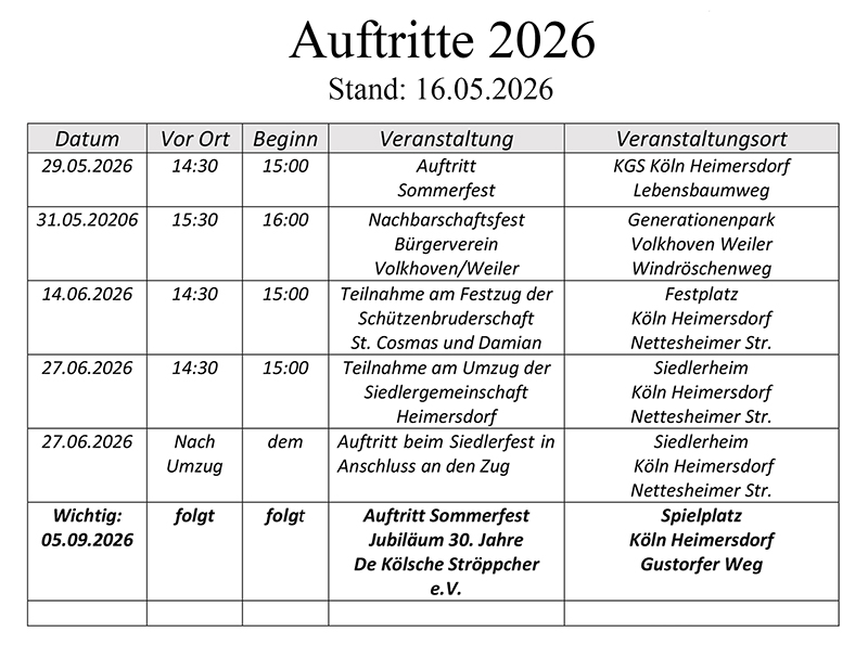 Auftritte 2026